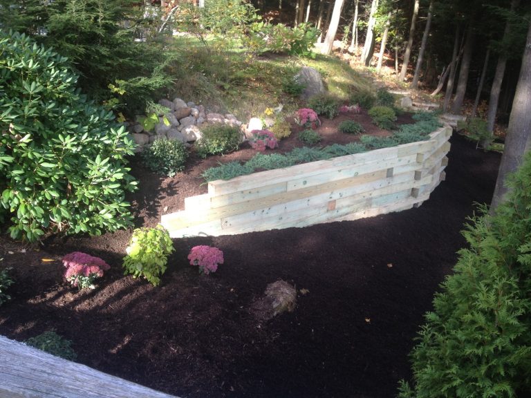 Wooden Retaining Wall Installation